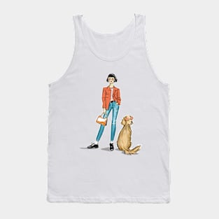 My Dog and Me in Chic Orange Glasses Tank Top